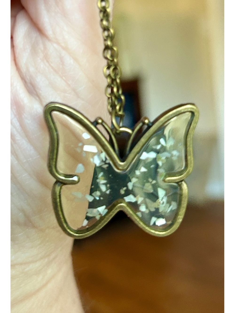 Vintage Style Butterfly Pendant Necklace with Matching Earrings Set